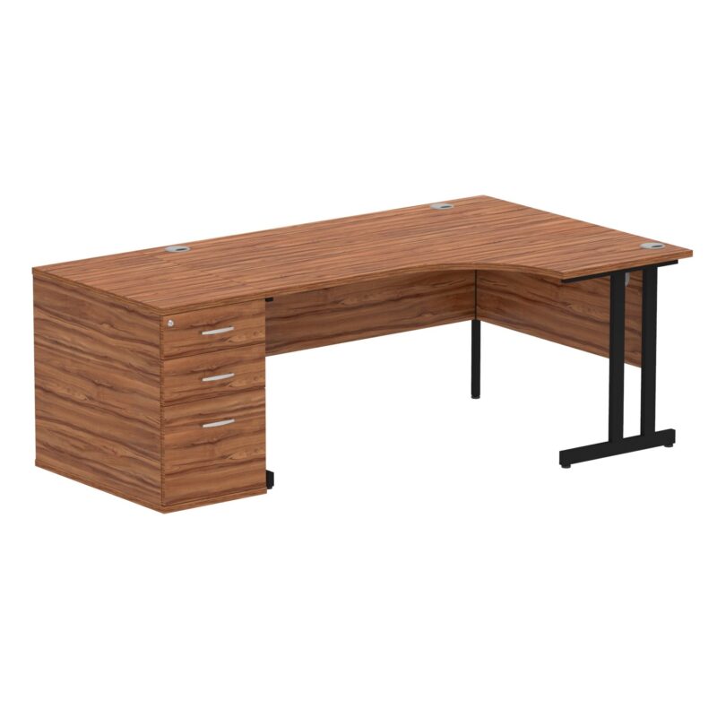 Impulse 1600mm Cantilever Right Crescent Desk Workstation - Image 20