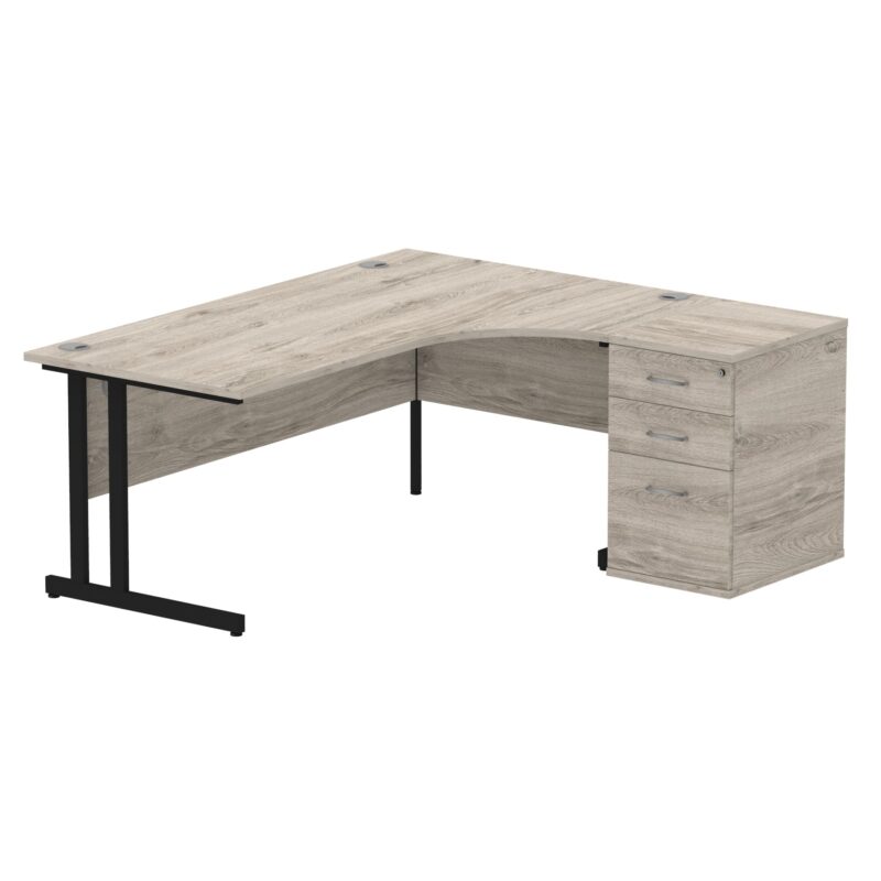 Impulse 1800mm Cantilever Right Crescent Desk Workstation - Image 5