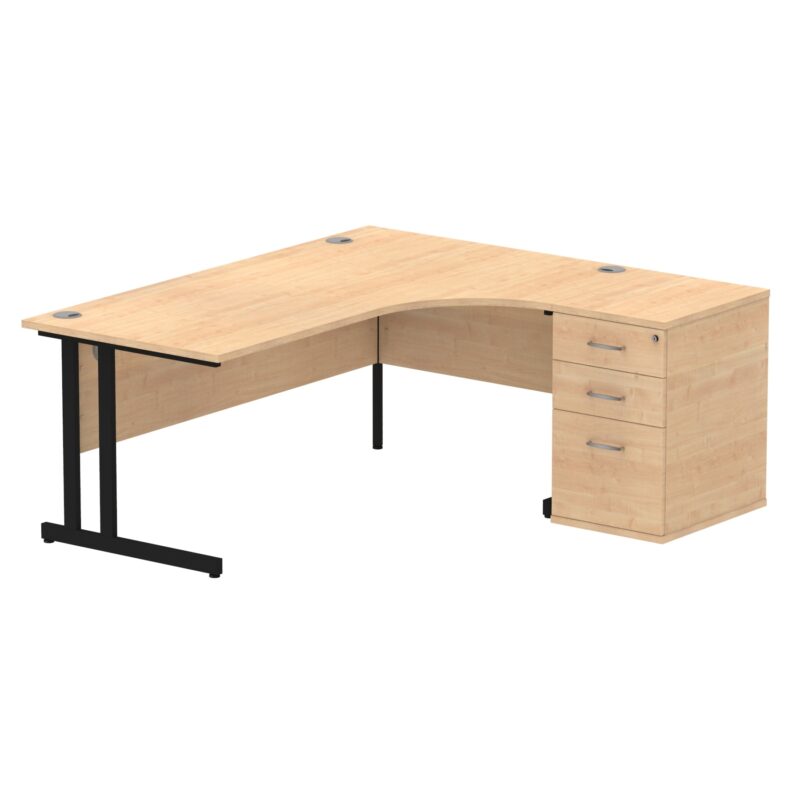 Impulse 1800mm Cantilever Right Crescent Desk Workstation - Image 8