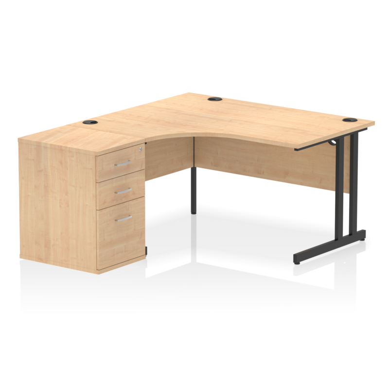 OE - Impulse 1400mm Cantilever Left Crescent Desk Workstation - Image 15