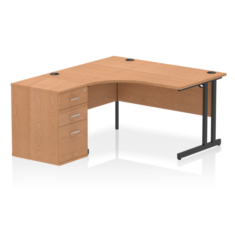OE - Impulse 1400mm Cantilever Left Crescent Desk Workstation - Image 16