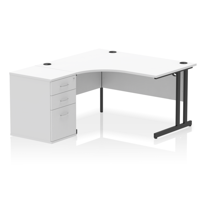 OE - Impulse 1400mm Cantilever Left Crescent Desk Workstation - Image 17