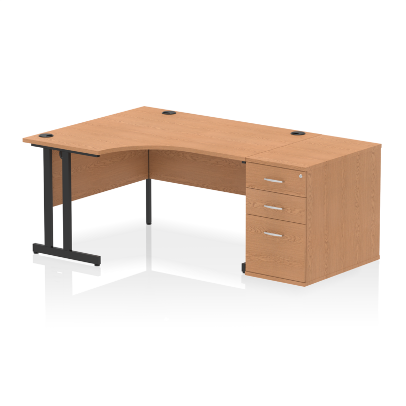 Impulse 1400mm Cantilever Left Crescent Desk Workstation - Image 33