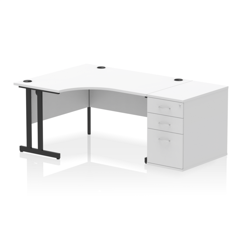 Impulse 1400mm Cantilever Left Crescent Desk Workstation - Image 39