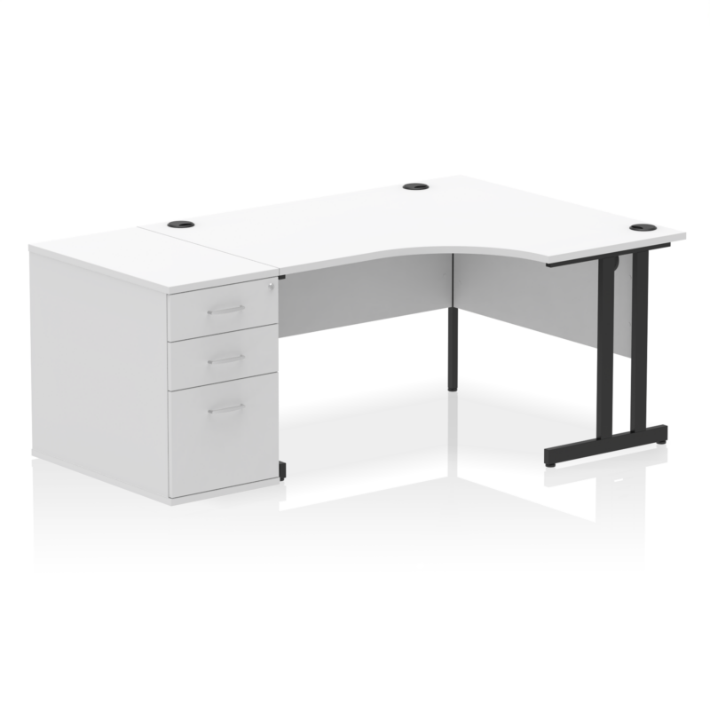 Impulse 1400mm Cantilever Right Crescent Desk Workstation - Image 34