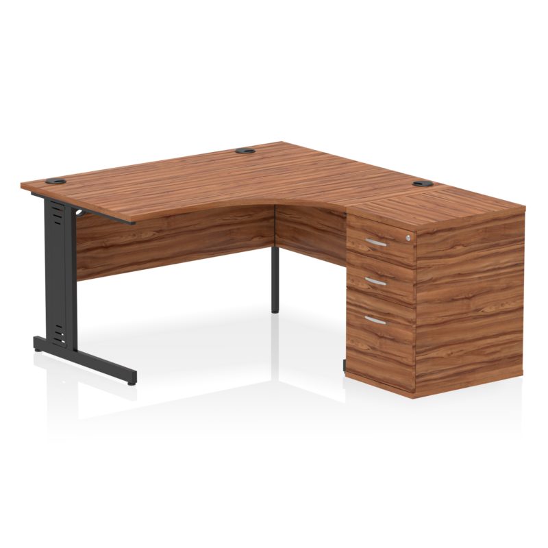 Impulse 1400mm Cable Managed Right Crescent Desk Workstation - Image 5