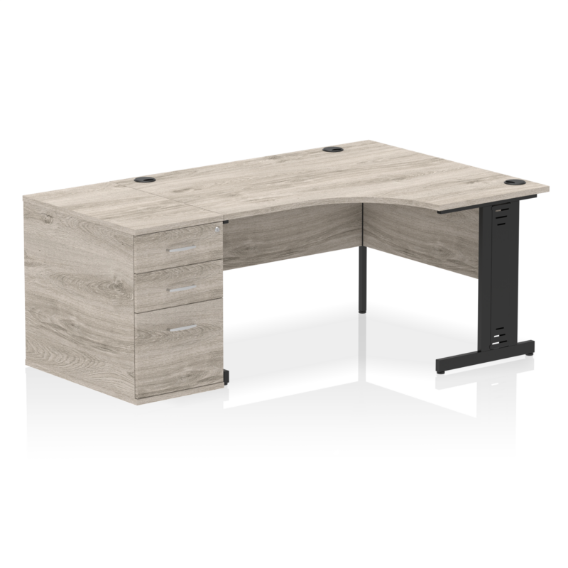Impulse 1400mm Cable Managed Right Crescent Desk Workstation - Image 23