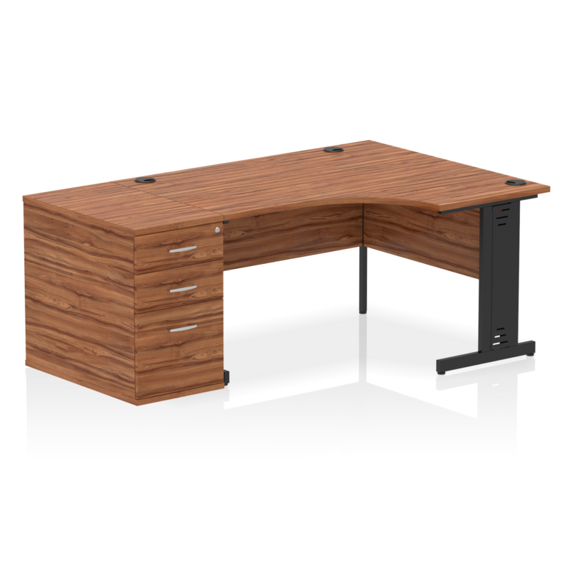 Impulse 1400mm Cable Managed Right Crescent Desk Workstation - Image 26