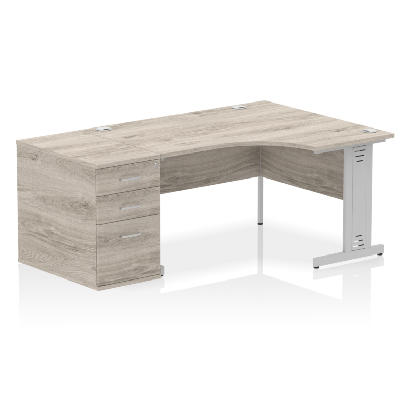 Impulse 1400mm Cable Managed Right Crescent Desk Workstation - Image 34