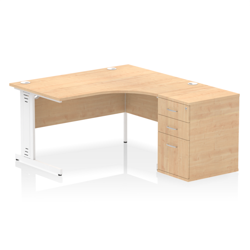Impulse 1400mm Cable Managed Right Crescent Desk Workstation - Image 10