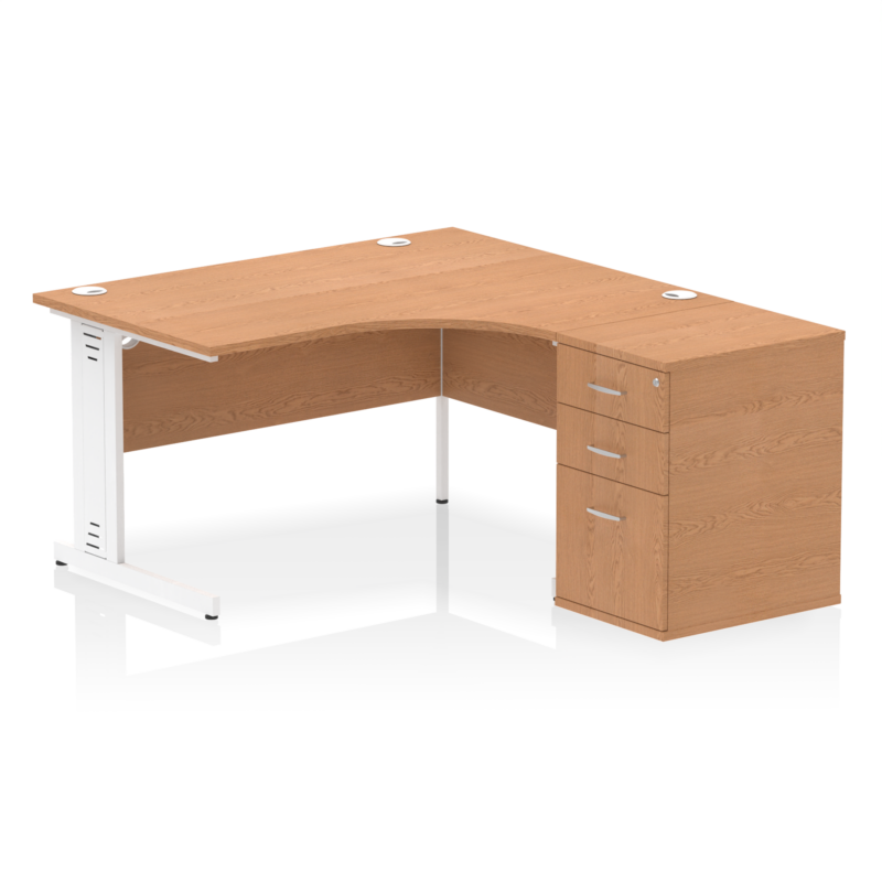 Impulse 1400mm Cable Managed Right Crescent Desk Workstation - Image 11