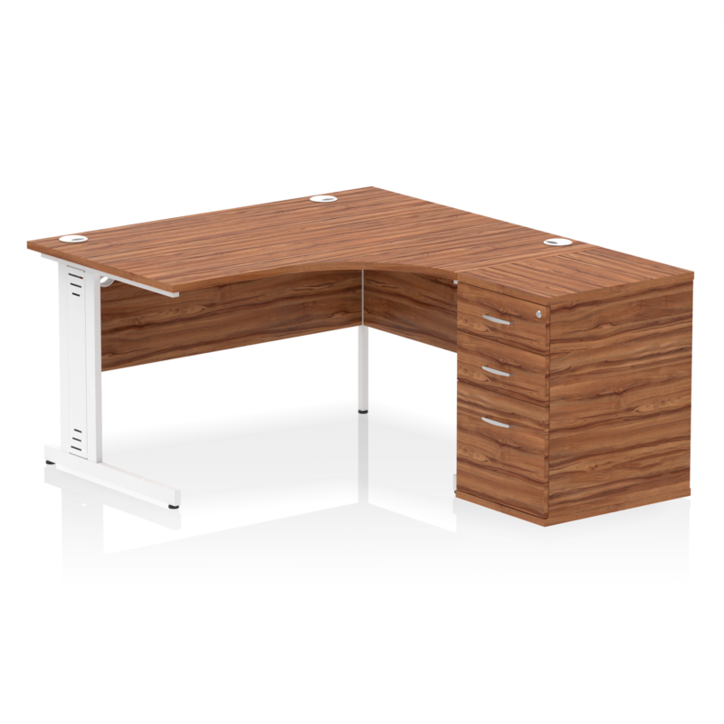 Impulse 1400mm Cable Managed Right Crescent Desk Workstation - Image 13