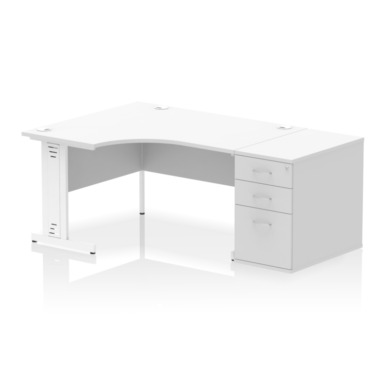 Impulse 1400mm Cable Managed Left Crescent Desk Workstation - Image 35