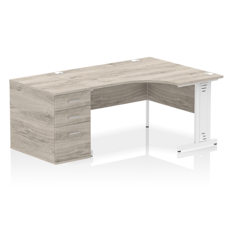 Impulse 1400mm Cable Managed Right Crescent Desk Workstation - Image 29