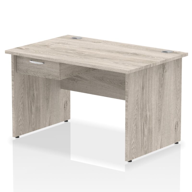Impulse Panel End Straight Desk Frame With Single One Drawer Fixed Pedestal - Image 3