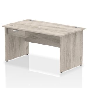 Impulse Panel End Straight Desk Frame With Single One Drawer Fixed Pedestal - Image 10
