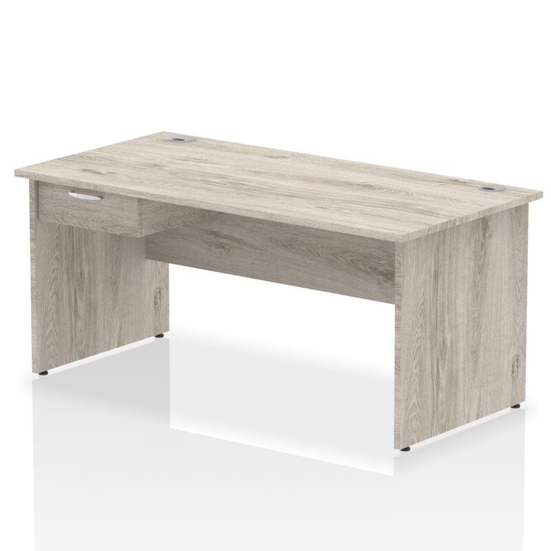 Impulse Panel End Straight Desk Frame With Single One Drawer Fixed Pedestal - Image 17