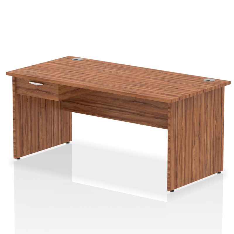 Impulse Panel End Straight Desk Frame With Single One Drawer Fixed Pedestal - Image 21