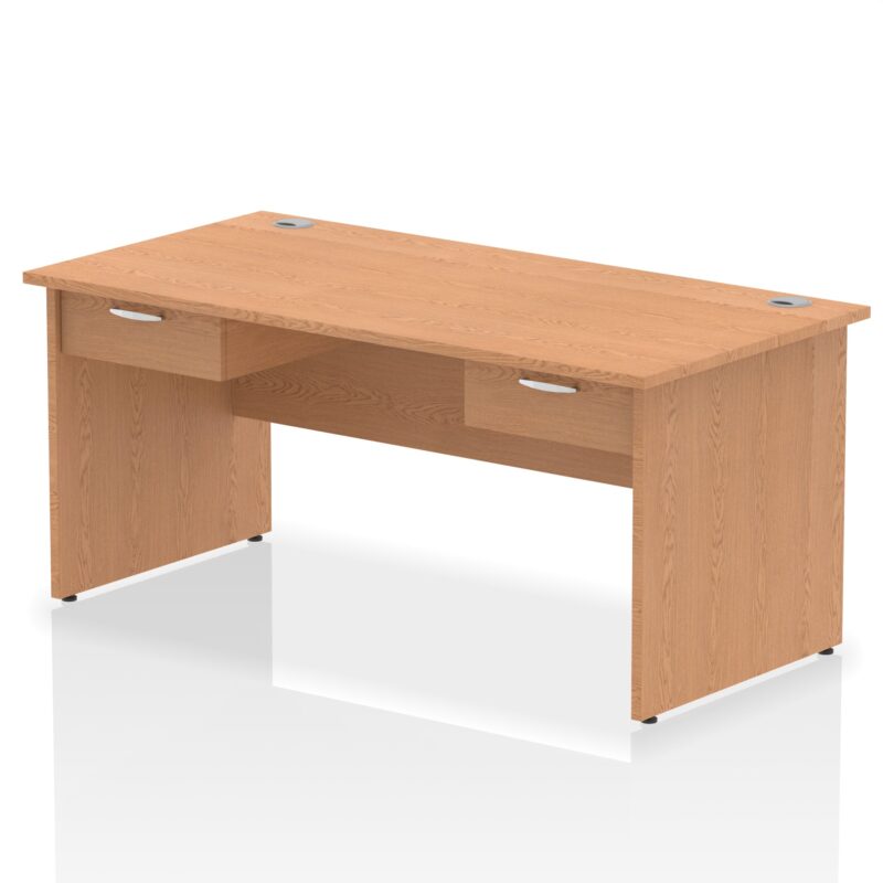 Impulse Panel End Straight Desk Frame With Two One Drawer Fixed Pedestals - Image 5