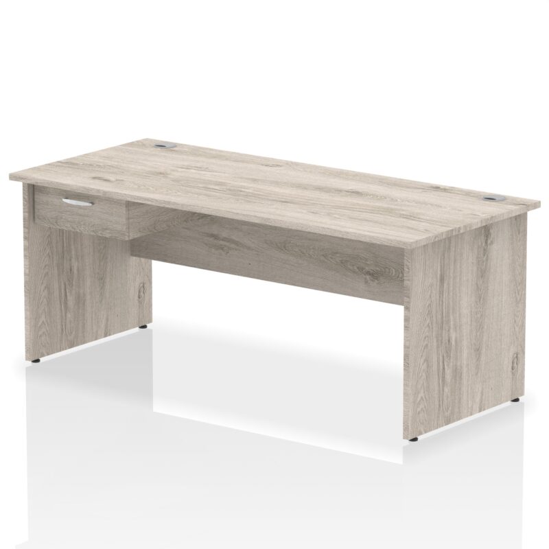 Impulse Panel End Straight Desk Frame With Single One Drawer Fixed Pedestal - Image 24