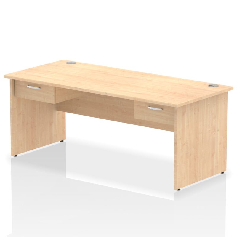 Impulse Panel End Straight Desk Frame With Two One Drawer Fixed Pedestals - Image 10