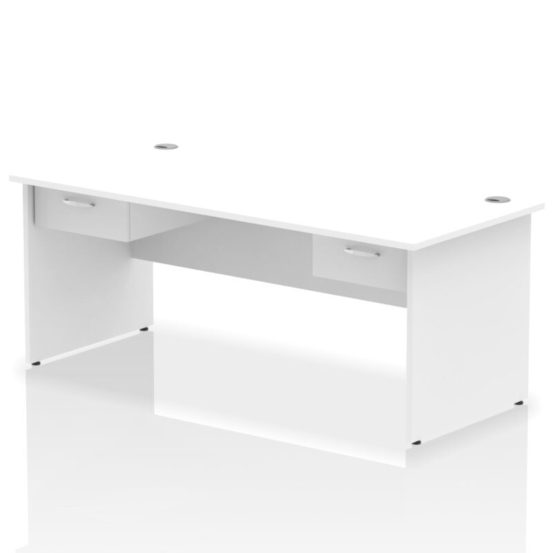 Impulse Panel End Straight Desk Frame With Two One Drawer Fixed Pedestals - Image 12
