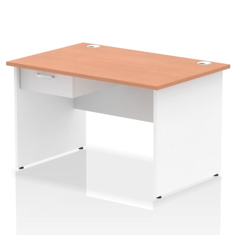 Impulse Panel End Straight Desk Frame With Single One Drawer Fixed Pedestal - Image 29