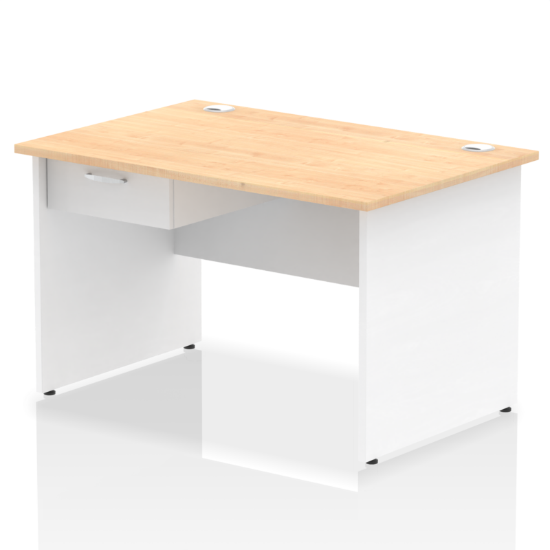 Impulse Panel End Straight Desk Frame With Single One Drawer Fixed Pedestal - Image 32