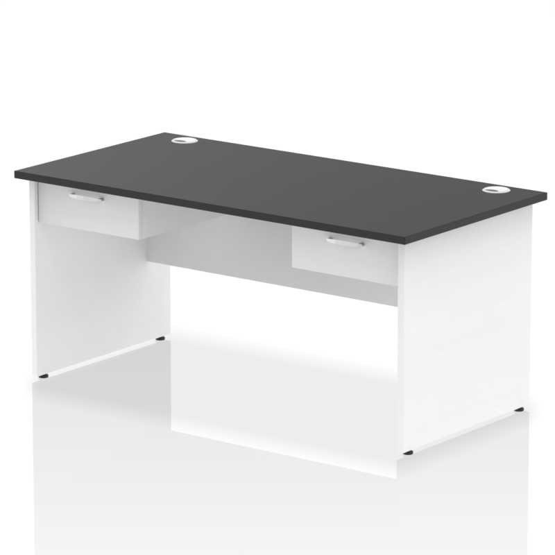 Impulse Panel End Straight Desk Frame With Two One Drawer Fixed Pedestals - Image 15
