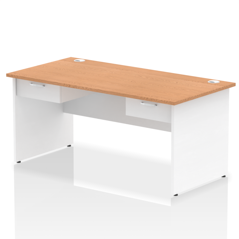 Impulse Panel End Straight Desk Frame With Two One Drawer Fixed Pedestals - Image 17