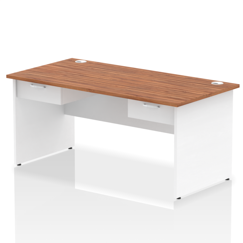 Impulse Panel End Straight Desk Frame With Two One Drawer Fixed Pedestals - Image 18