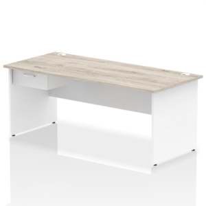 Impulse Panel End Straight Desk Frame With Single One Drawer Fixed Pedestal - Image 49