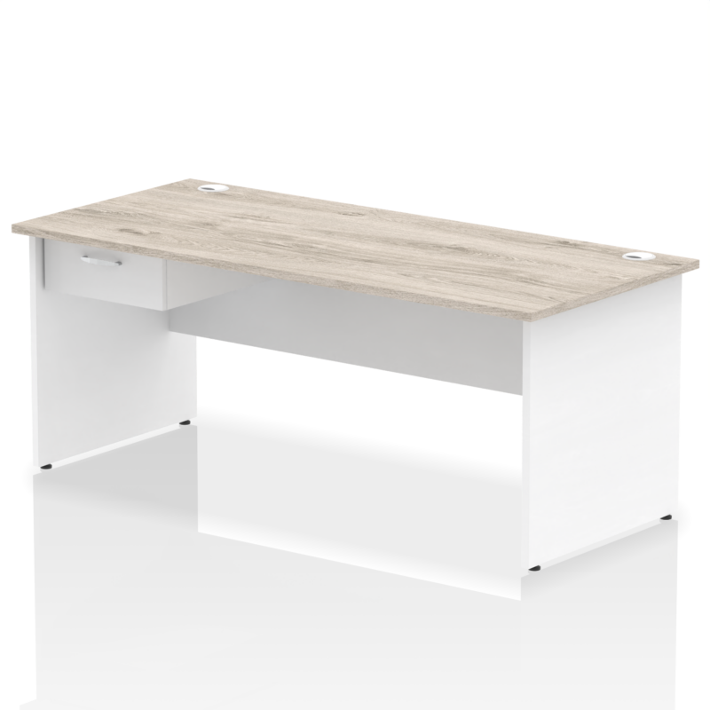 Impulse Panel End Straight Desk Frame With Single One Drawer Fixed Pedestal - Image 49