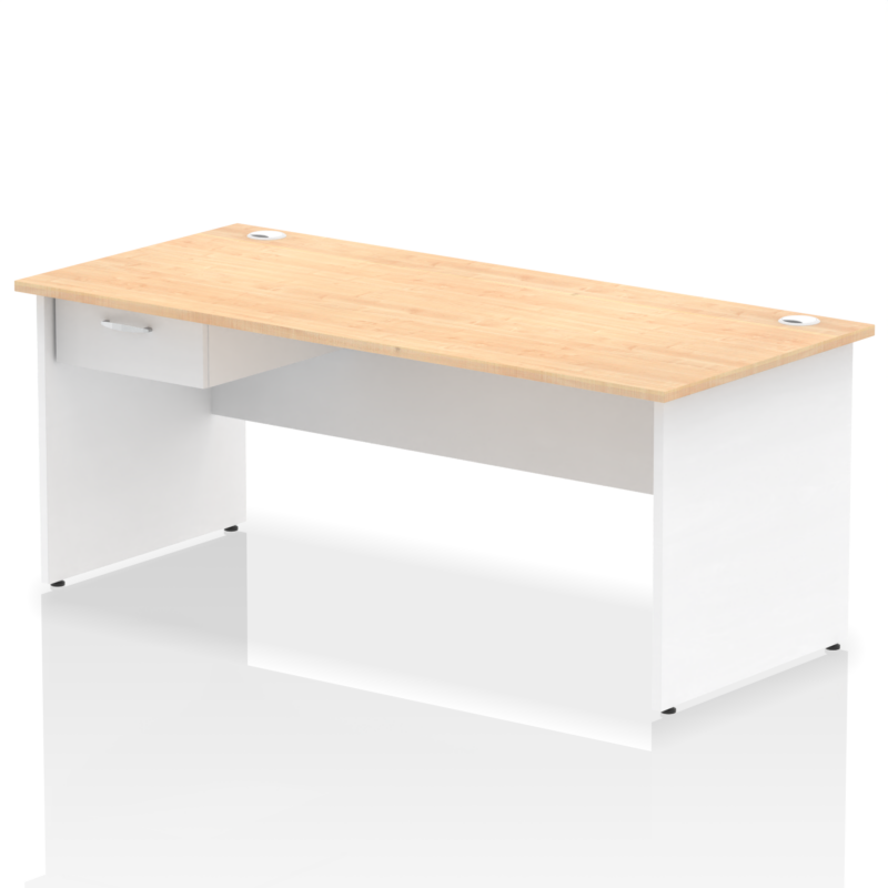 Impulse Panel End Straight Desk Frame With Single One Drawer Fixed Pedestal - Image 50