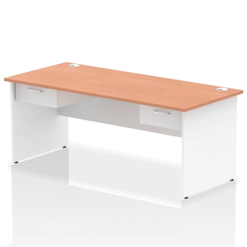 Impulse Panel End Straight Desk Frame With Two One Drawer Fixed Pedestals - Image 19