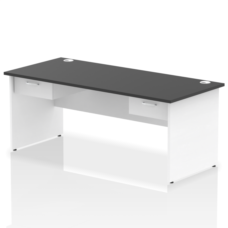 Impulse Panel End Straight Desk Frame With Two One Drawer Fixed Pedestals - Image 20