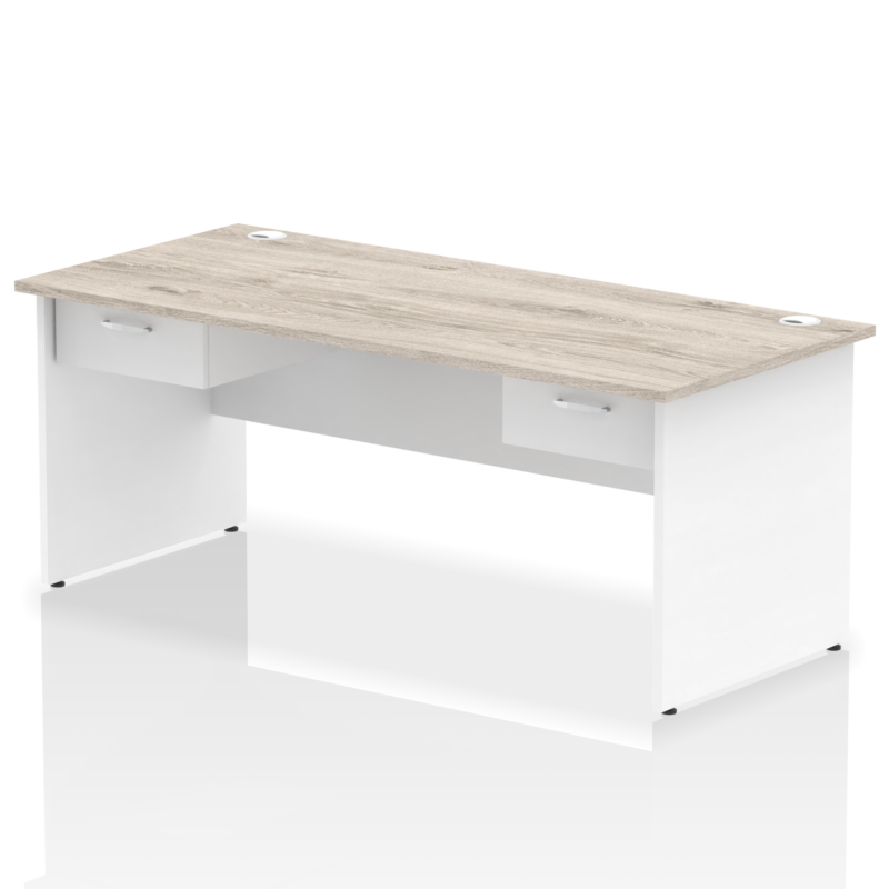 Impulse Panel End Straight Desk Frame With Two One Drawer Fixed Pedestals - Image 21