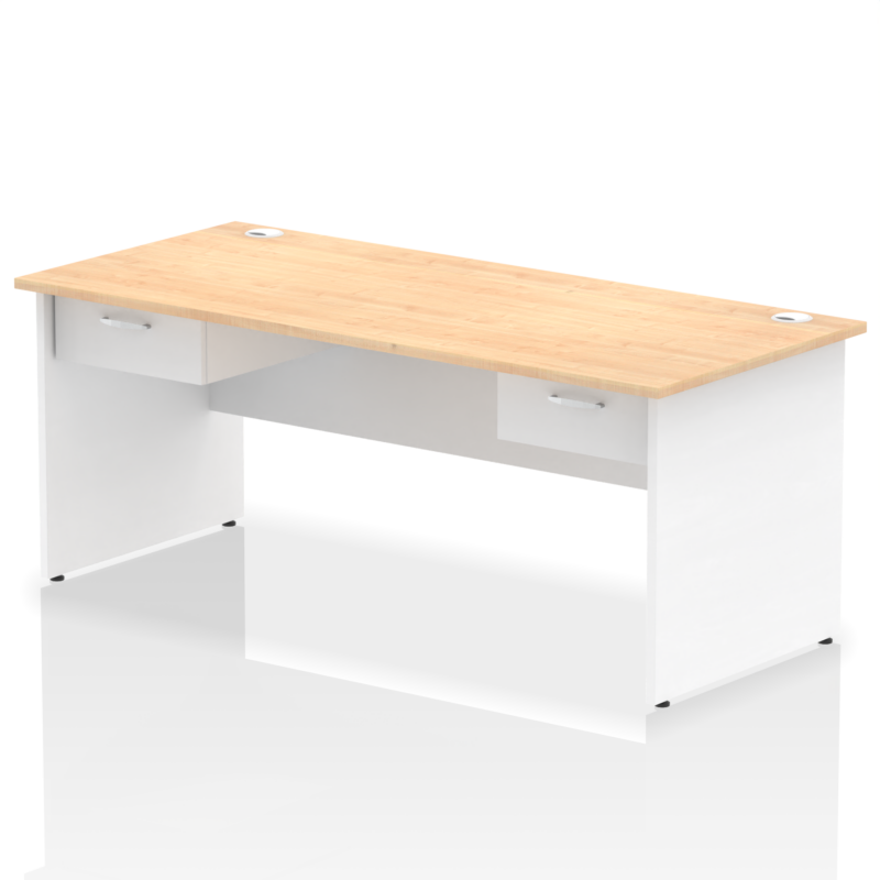 Impulse Panel End Straight Desk Frame With Two One Drawer Fixed Pedestals - Image 22