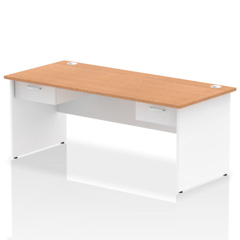 Impulse Panel End Straight Desk Frame With Two One Drawer Fixed Pedestals - Image 23