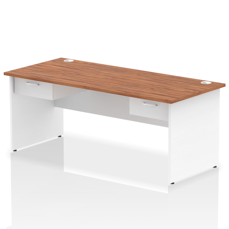 Impulse Panel End Straight Desk Frame With Two One Drawer Fixed Pedestals - Image 24