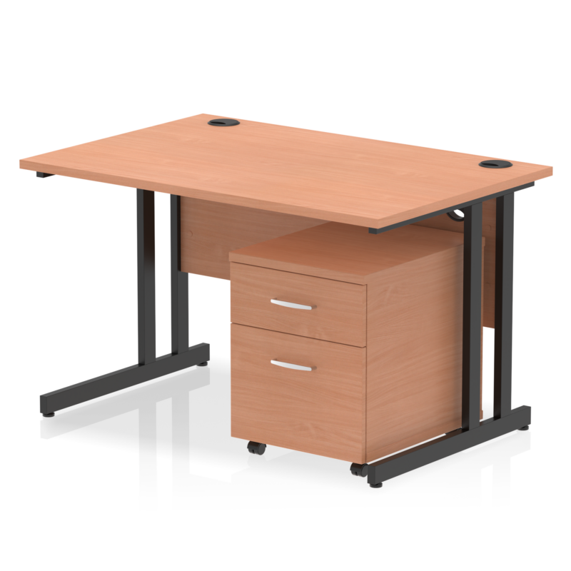 Impulse 1200mm Cantilever Straight Desk With Mobile Pedestal - Image 27
