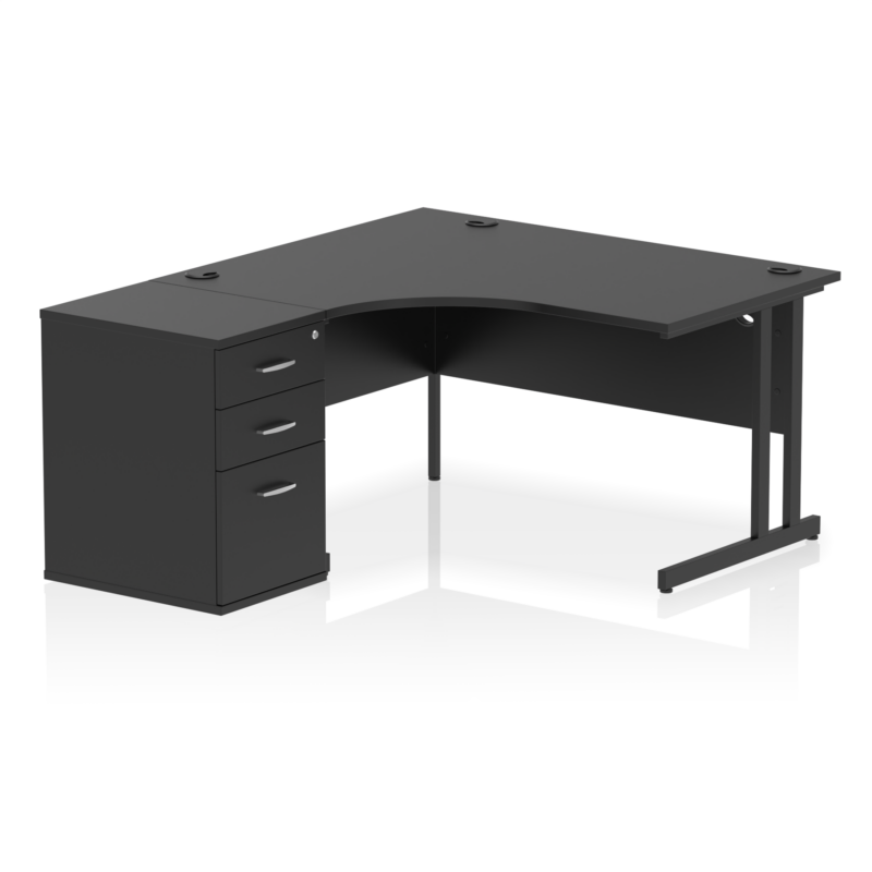 Impulse 1400mm Cantilever Left Crescent Desk Workstation - Image 19
