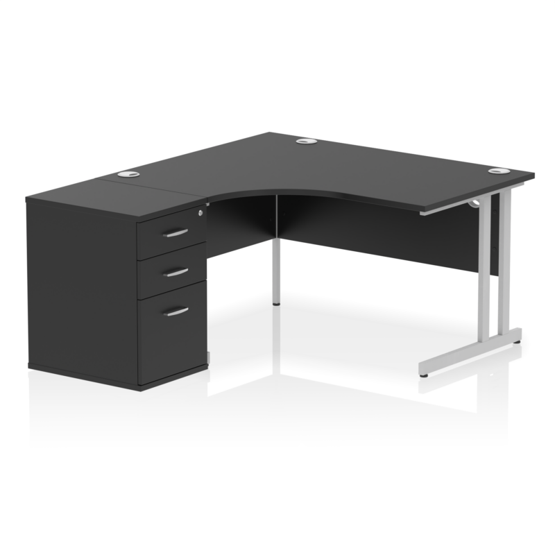 Impulse 1400mm Cantilever Left Crescent Desk Workstation - Image 20