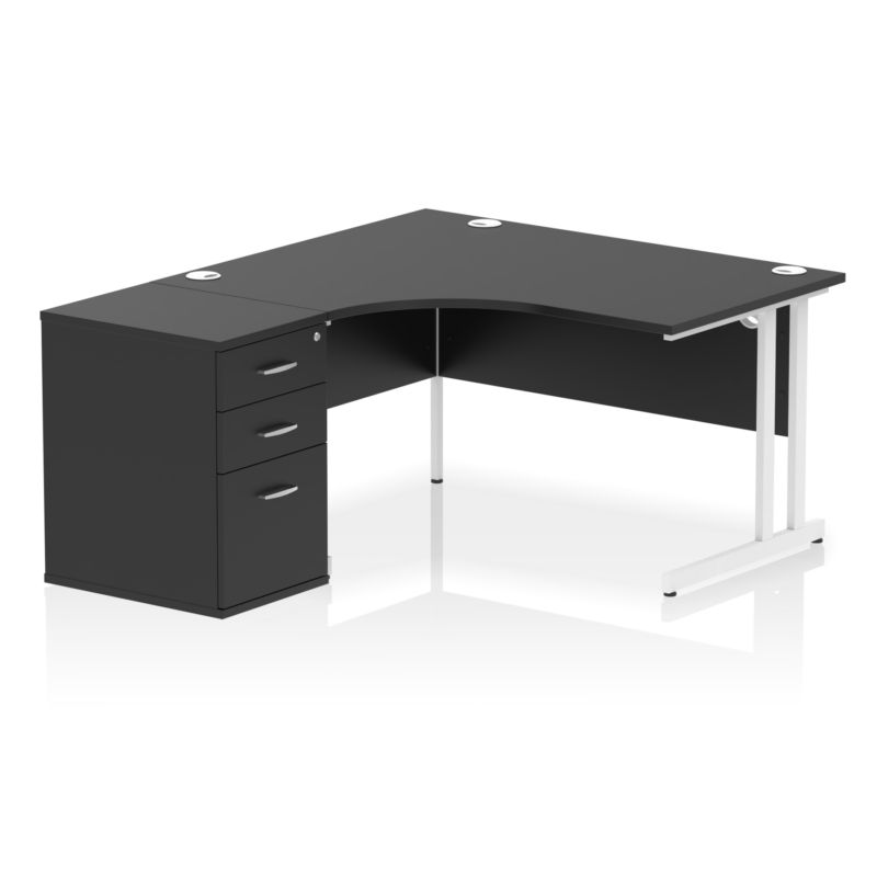 Impulse 1400mm Cantilever Left Crescent Desk Workstation - Image 21