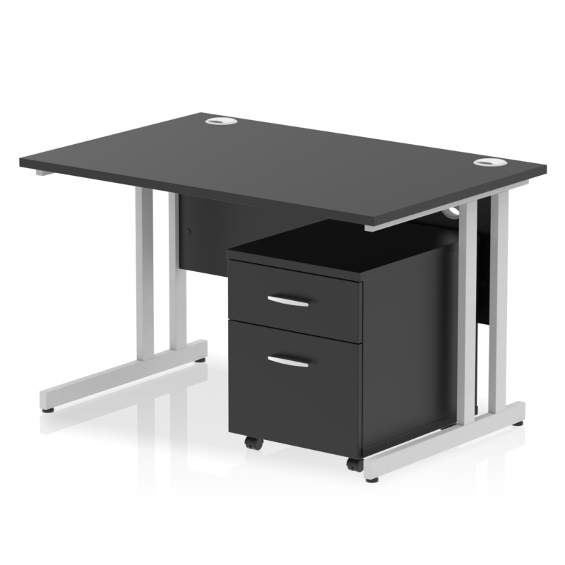 Impulse 1200mm Cantilever Straight Desk With Mobile Pedestal - Image 35