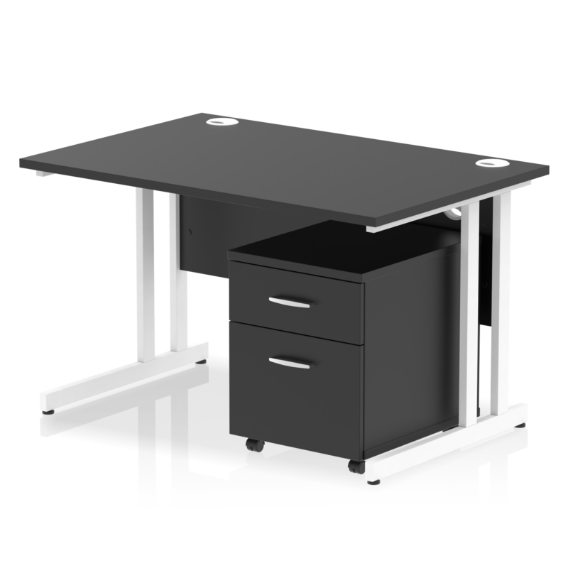 Impulse 1200mm Cantilever Straight Desk With Mobile Pedestal - Image 33