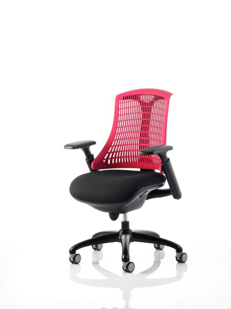 Flex Medium Back Black Frame Task Operator Office Chair with Arms - Image 34