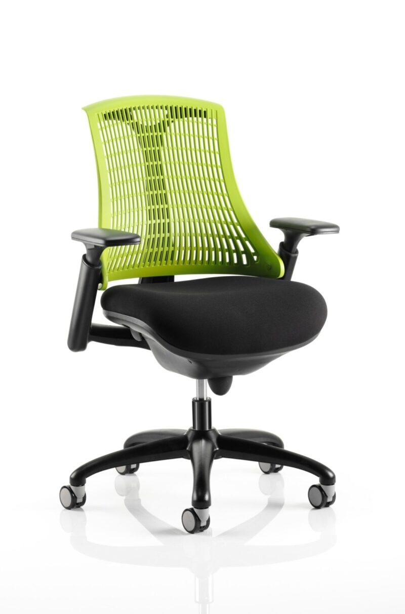 Flex Medium Back Black Frame Task Operator Office Chair with Arms - Image 35