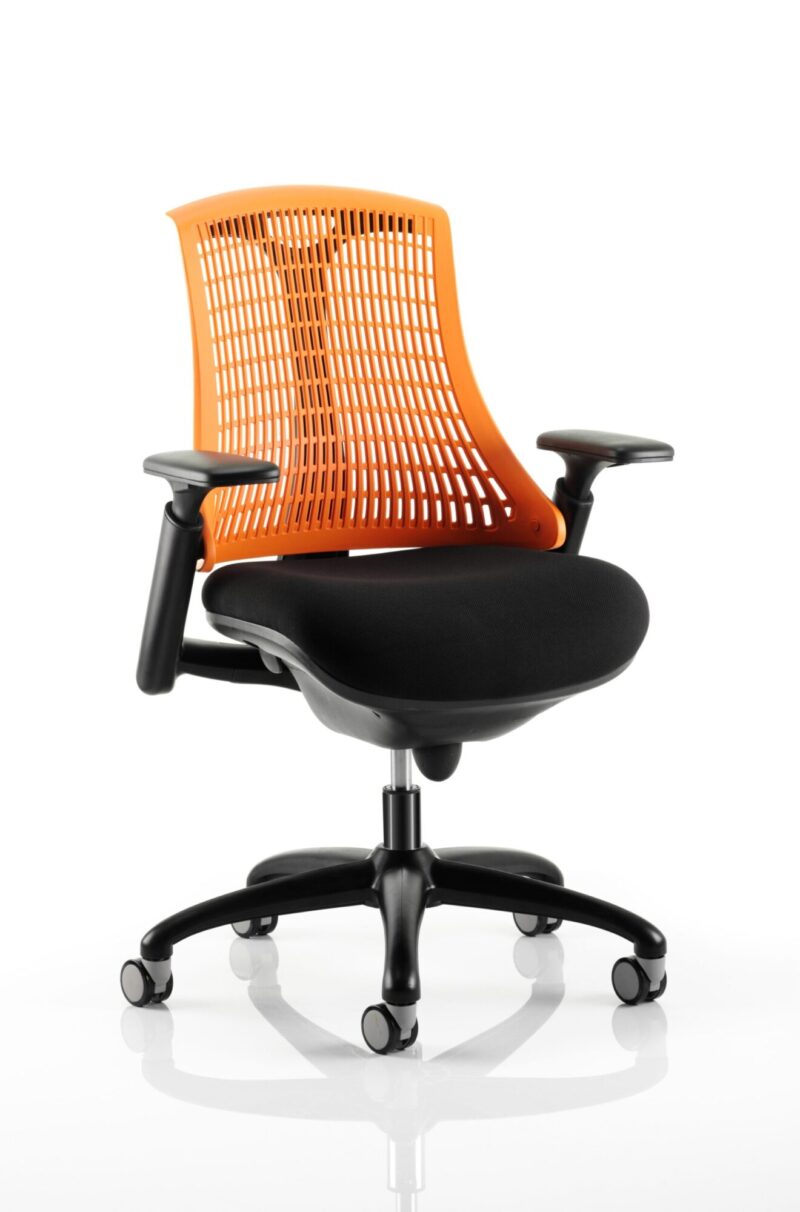 Flex Medium Back Black Frame Task Operator Office Chair with Arms - Image 36