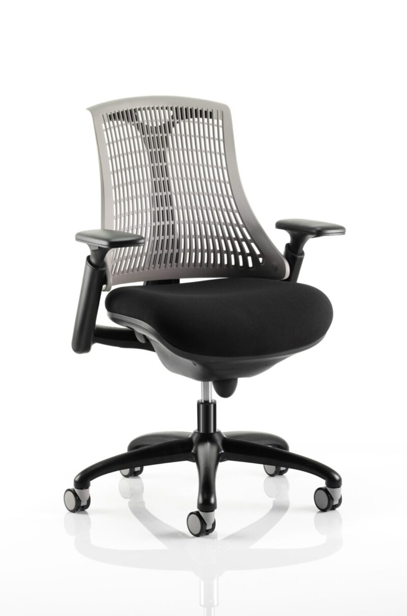 Flex Medium Back Black Frame Task Operator Office Chair with Arms - Image 38